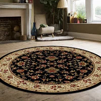 Como Terry Traditional Oriental Indoor Round Area Rug