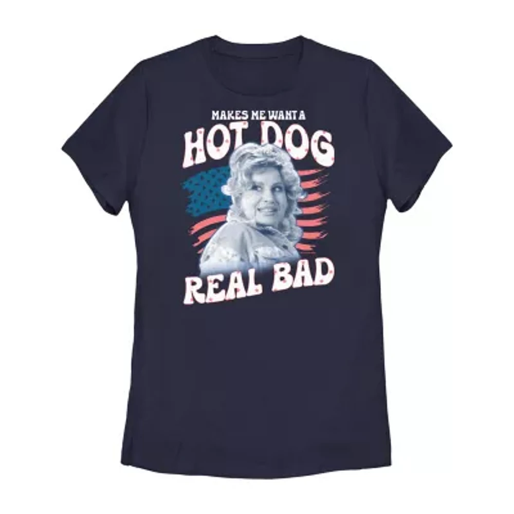 Legally Blonde Makes Me Want A Hot Dog Real Bad Womens Crew Neck Short Sleeve Regular Fit Juniors Graphic T-Shirt