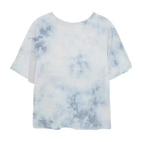 Cropped Womens Crew Neck Short Sleeve Regular Fit Princess Moana Juniors Graphic T-Shirt