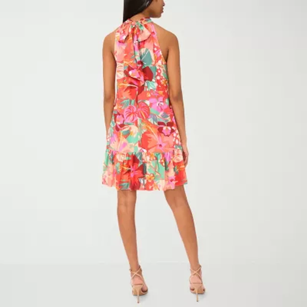 MSK Womens Sleeveless Floral Shift Dress