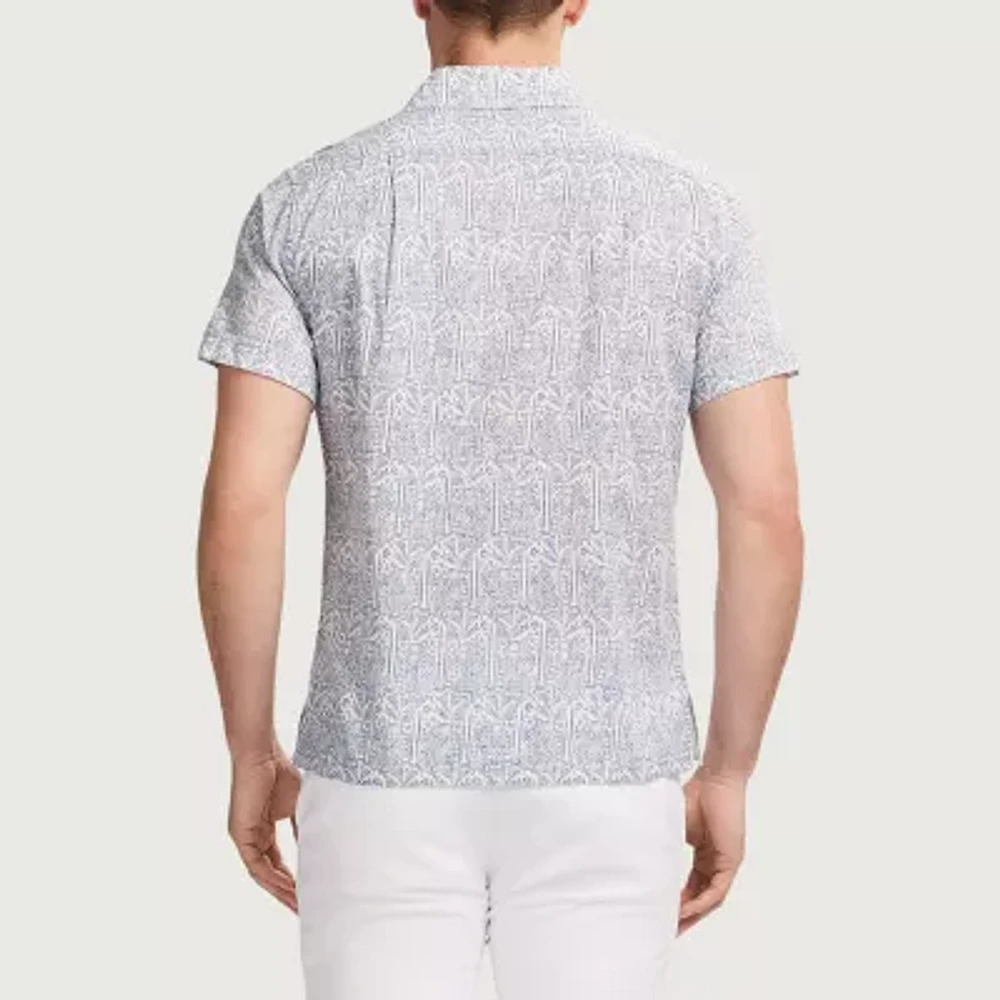 IZOD Saltwater Dune Texture Mens Short Sleeve Classic Fit Button-Down Shirt