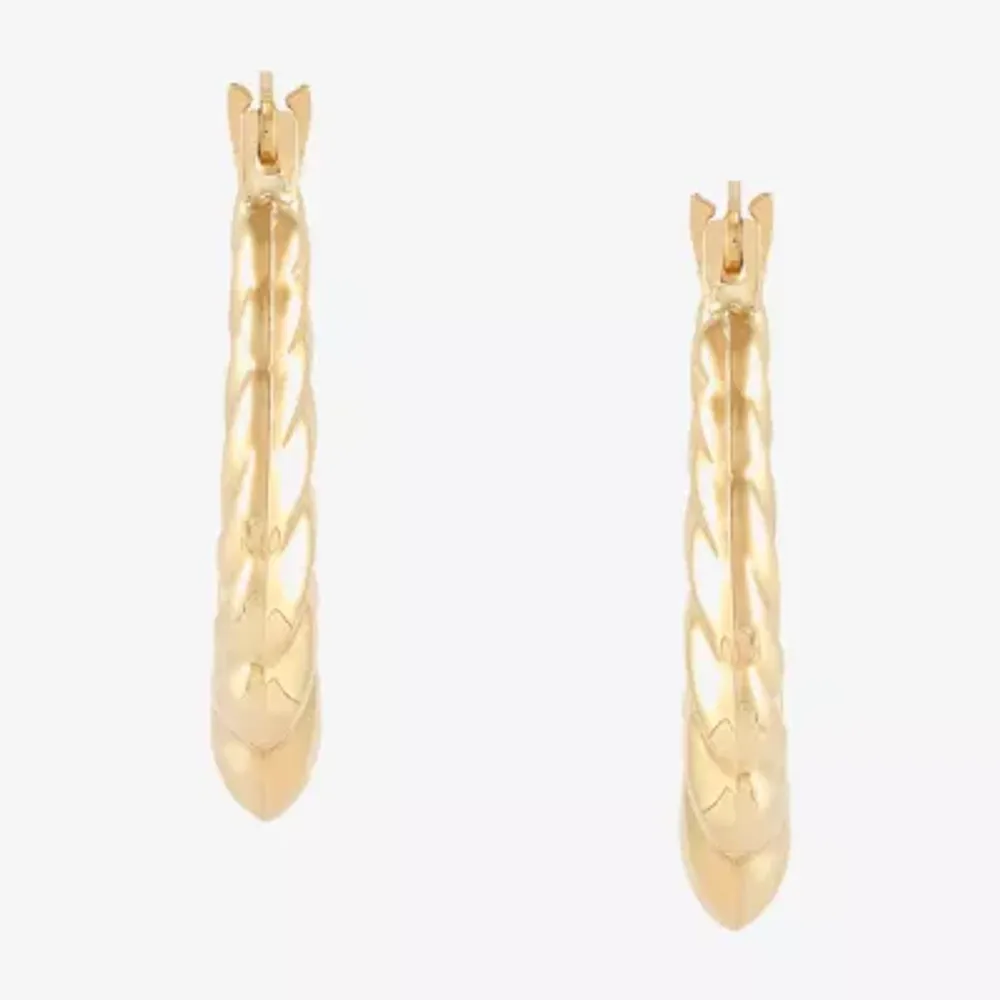 Womens 10K Gold 19.4mm Round Hoop Earrings