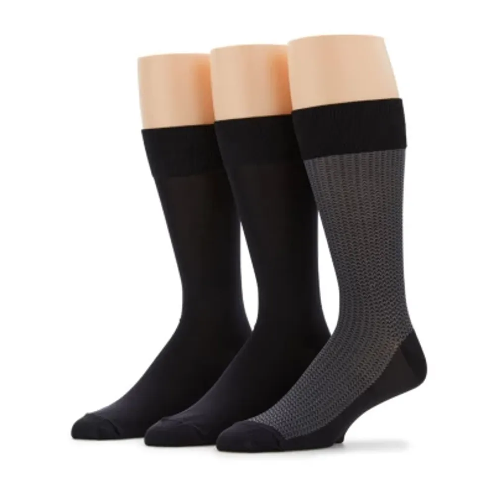 Stafford Microfiber Mens 3 Pair Crew Socks