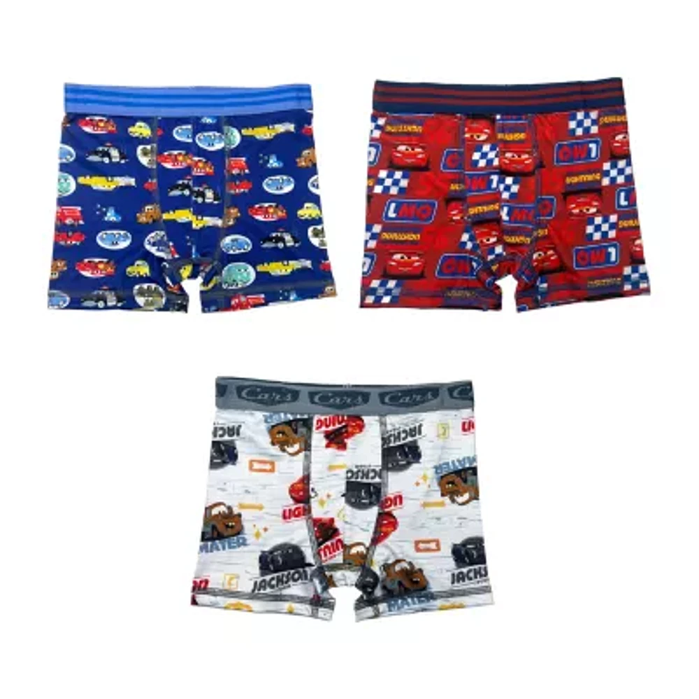Toddler Boys Cars 3 Pack Boxer Briefs Tabp6555