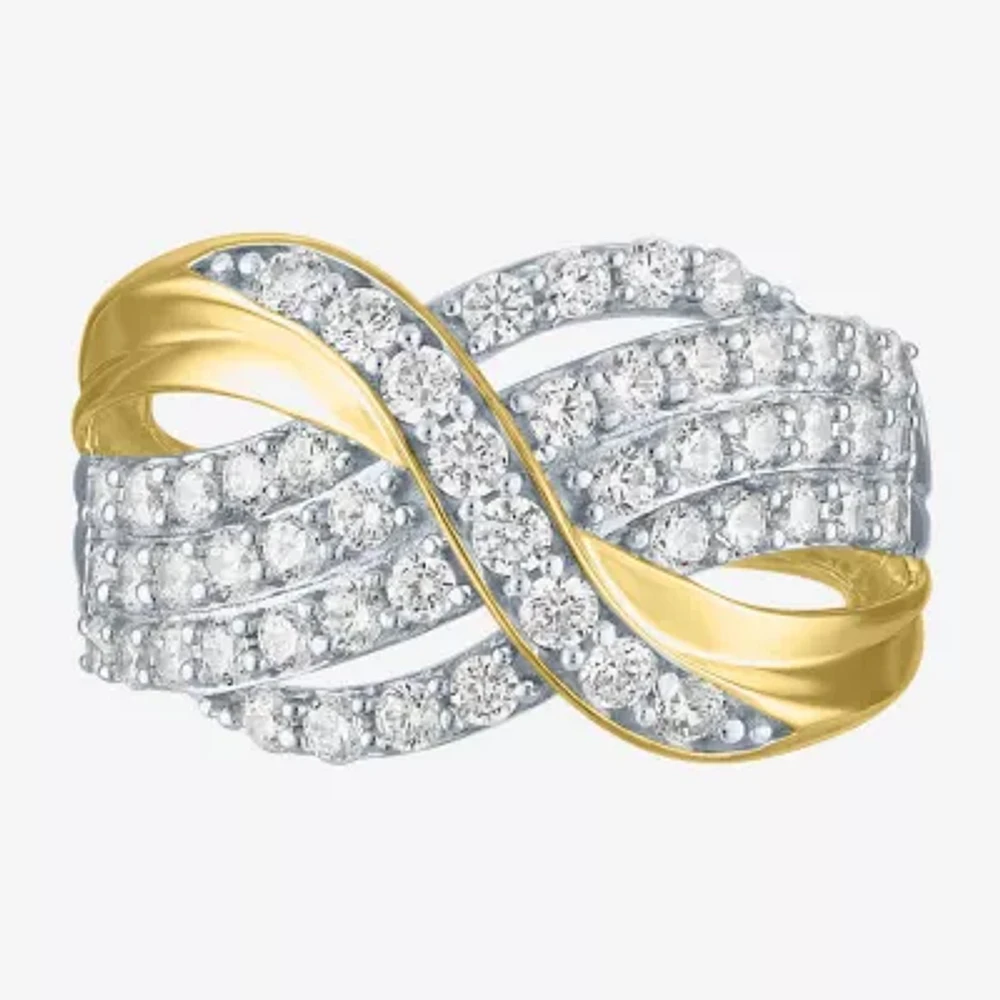 (I1-I2/ G-H) Womens 1 CT. T.W. Lab Grown White Diamond 10K Gold Cluster Band