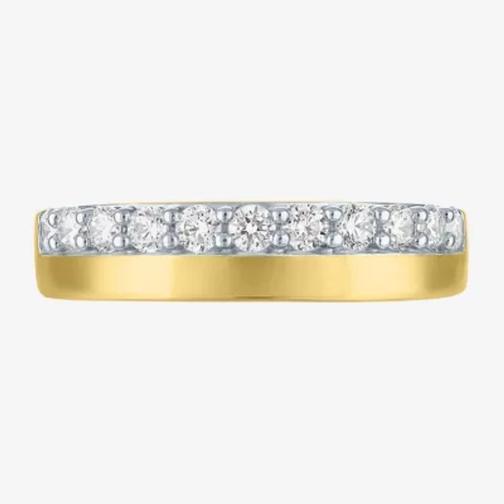 G-H / Si2-I1) Womens 1/2 CT. T.W. Lab Grown White Diamond 10K Gold Band