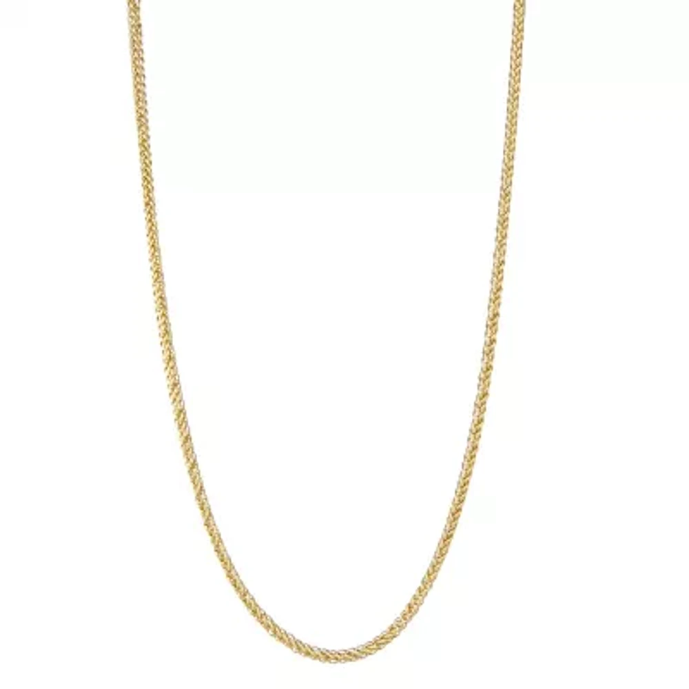 Unisex Adult 10K Gold 20 Inch Wheat Chain Necklace