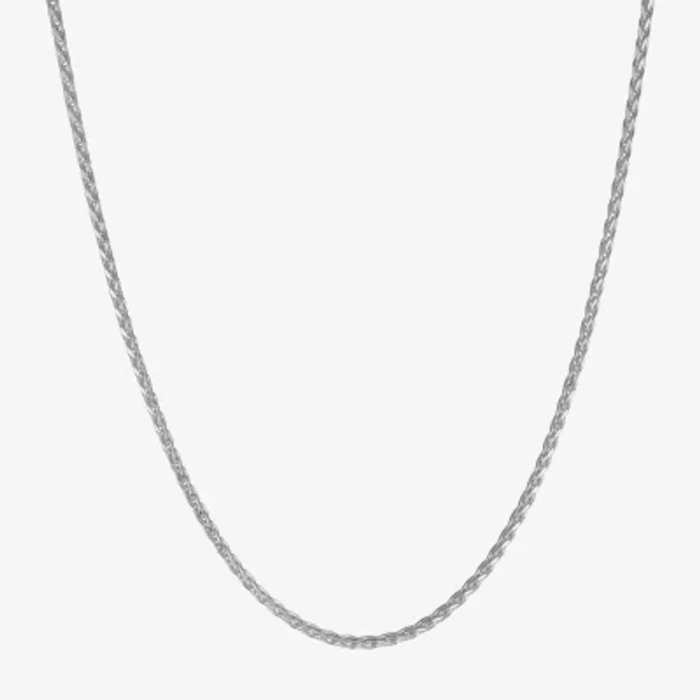 Made in Italy Mens Sterling Silver 24 Inch Wheat Chain Necklace