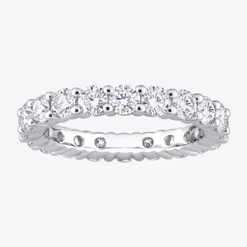 Womens 3MM 2 1/2 CT. T.W. Lab Created White Moissanite Sterling Silver Eternity Wedding Band