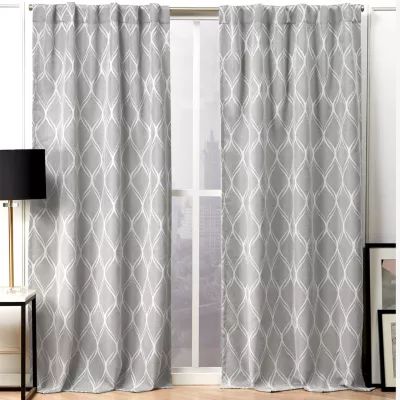 Nicole Miller Circuit Back Tab Light-Filtering Set of 2 Curtain Panel
