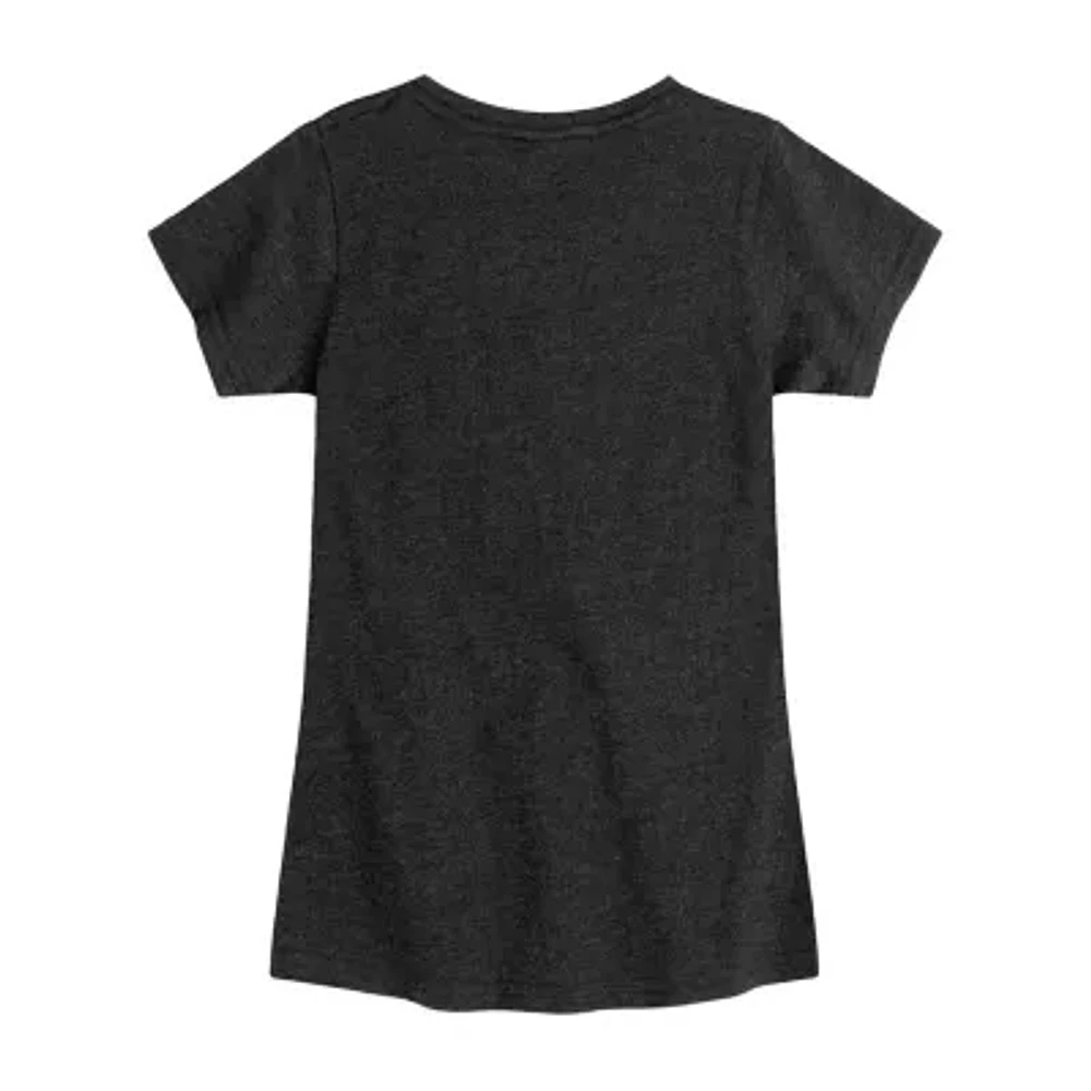 Americana Little & Big Kid Girls Crew Neck Short Sleeve Flag Regular Fit Barbie Graphic T-Shirt