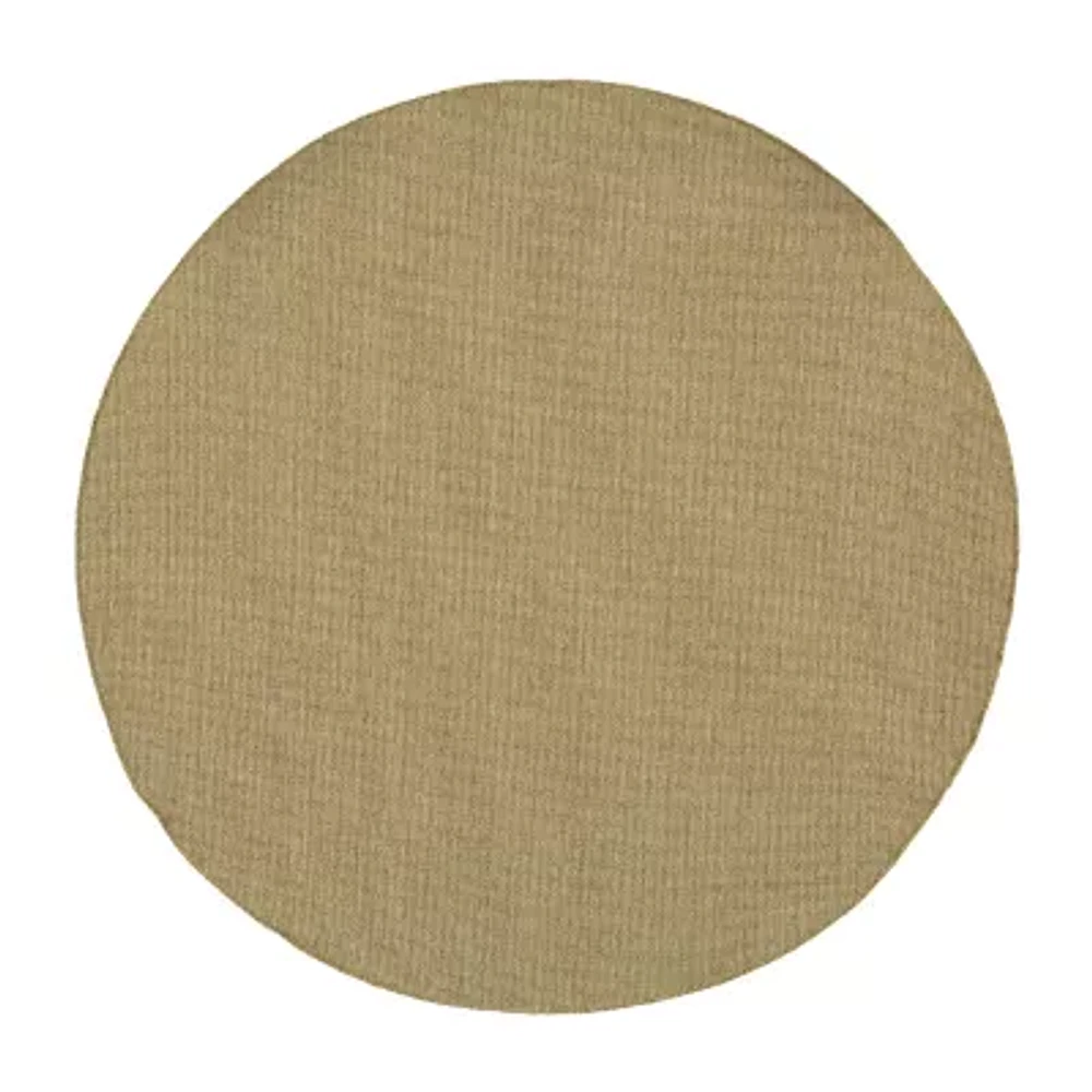 Covington Home Kehlani Flat Woven Solid 7'10"X7'10" Indoor Outdoor Round Area Rug