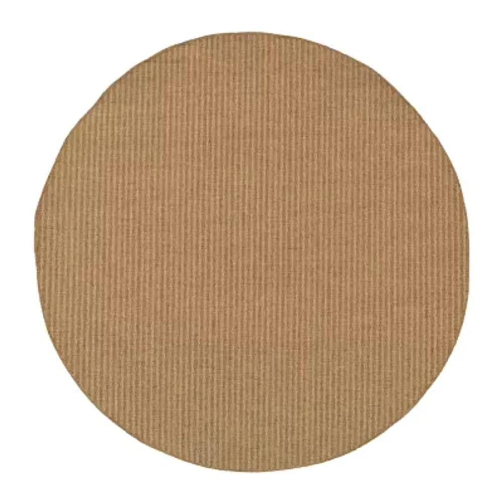 Covington Home Kehlani Vertical Stripe 7'10"X7'10" Indoor Outdoor Round Area Rug