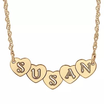 Personalized Hearts Name Necklace