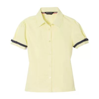 French Toast Little & Big Kid Girls Short Sleeve Embellished Blouse