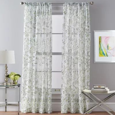 CHF Santa Barbara Rod Pocket Sheer Single Curtain Panel