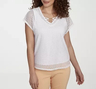 Hearts Of Palm Womens V Neck Short Sleeve T-Shirt