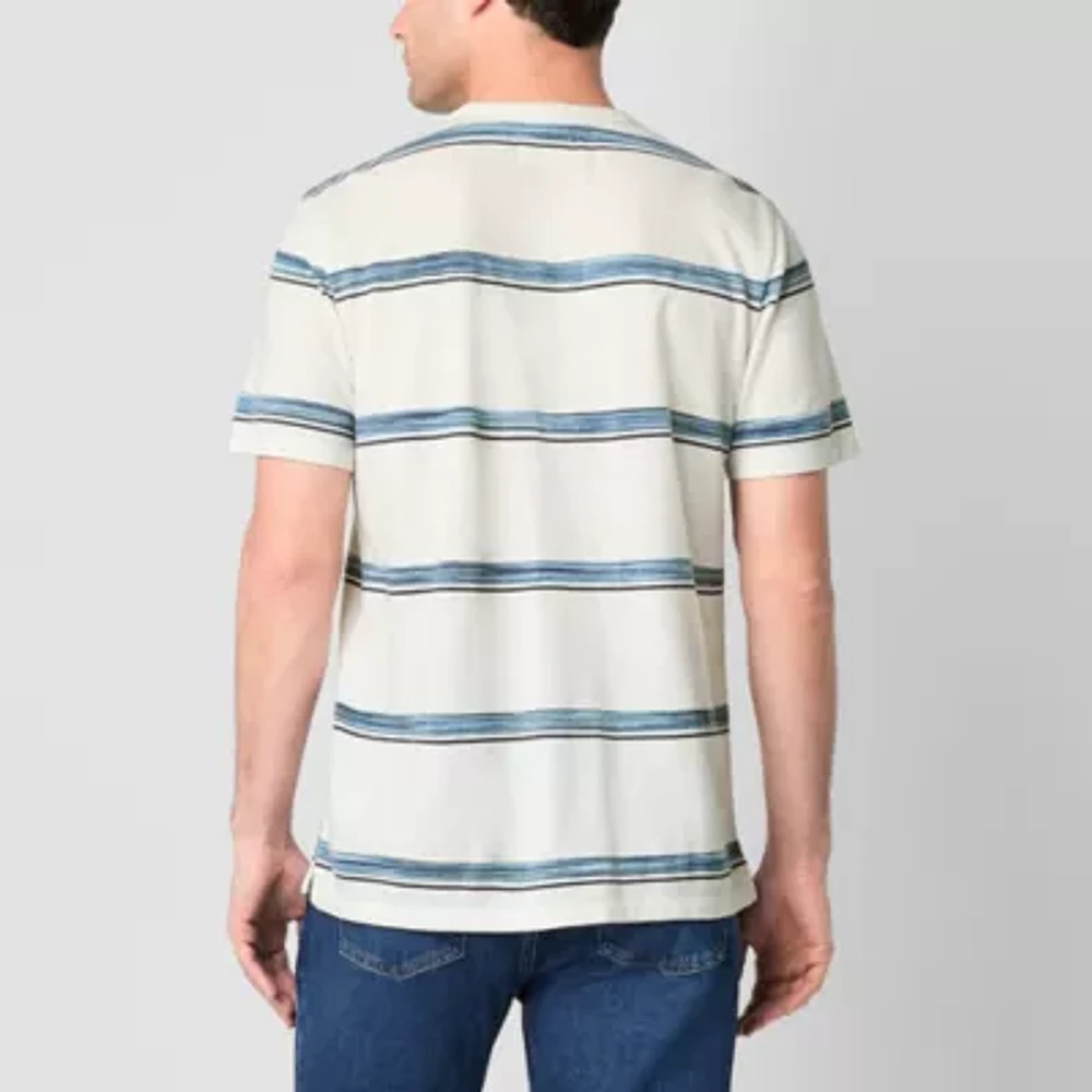 mutual weave Boxy Pique Mens Crew Neck Short Sleeve T-Shirt