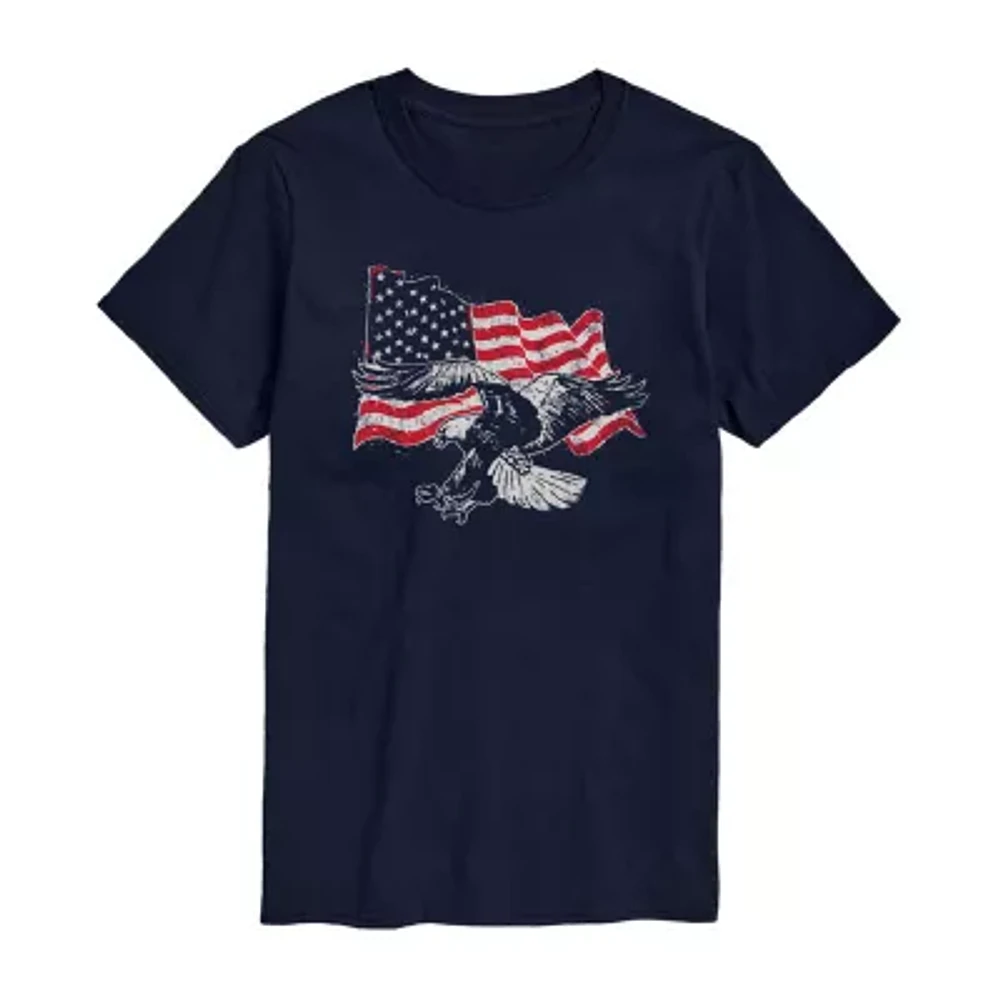 Mens Crew Neck Short Sleeve Classic Fit Big and Tall Graphic T-Shirt