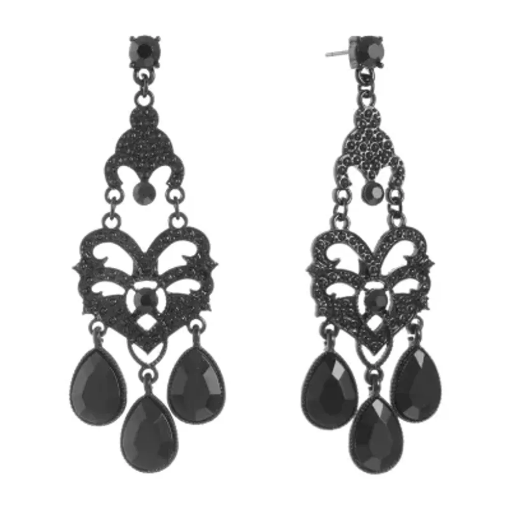 Mixit Womens Black Hypoallergenic Drop Earrings