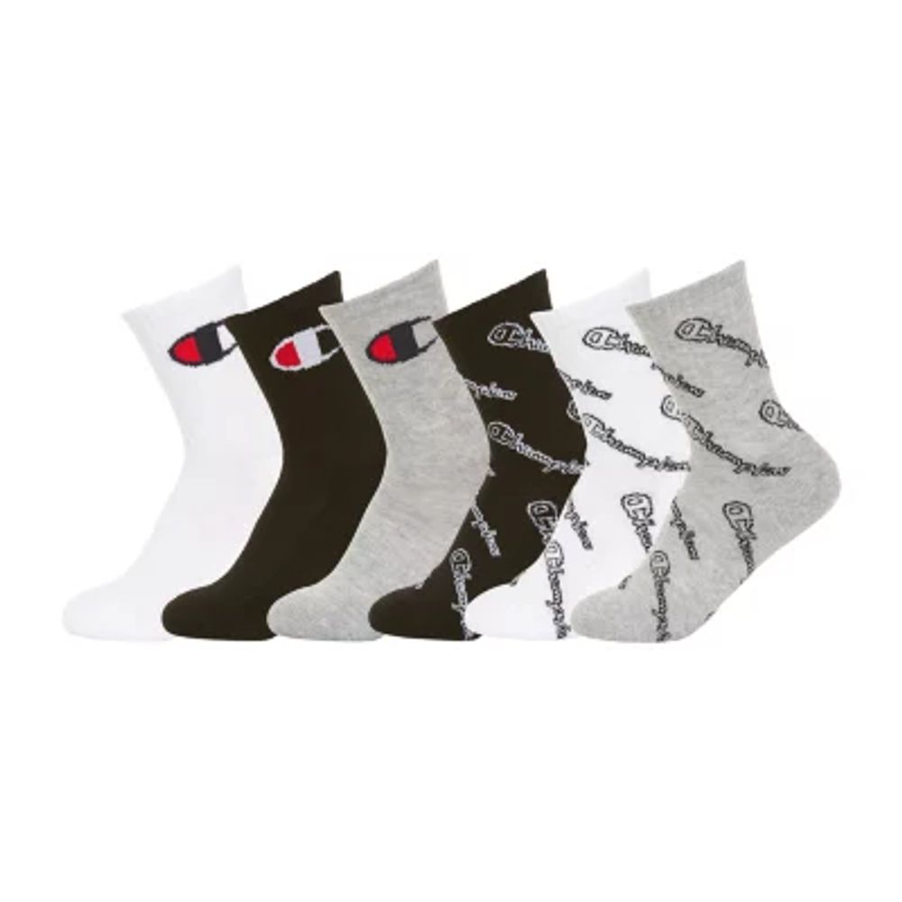 Champion Big Kid Boys 6 Pair Crew Socks
