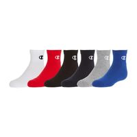 Champion Big Kid Boys Multi-Pack 6 Pair Quarter Ankle Socks