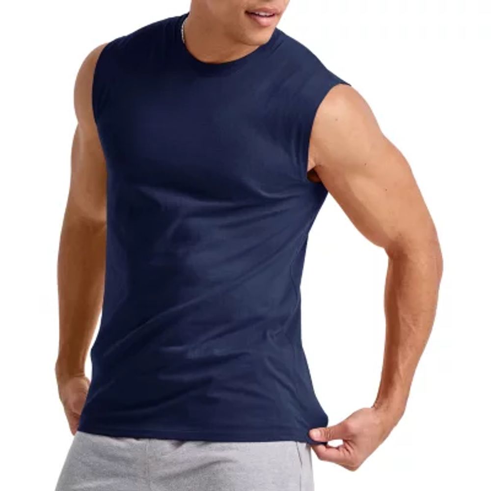Hanes Mens Crew Neck Sleeveless Active Tank Top