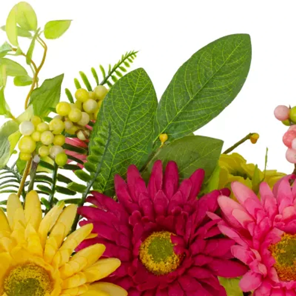 Northlight 23in Chrysanthemum And Daisy Floral Wreath