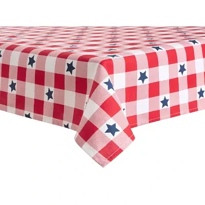 Martha Stewart Americana Star Gingham Plaid Single Pack Tablecloth