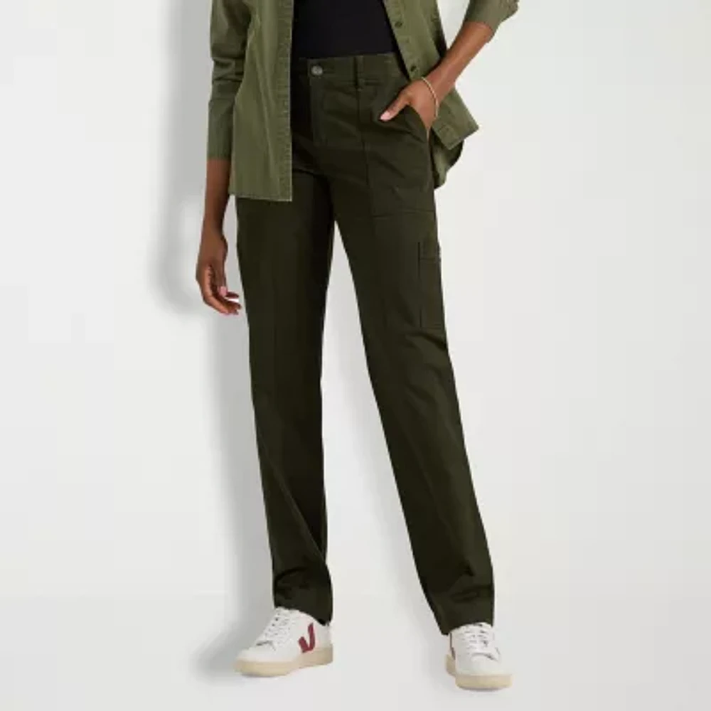 Lee Ultra Lux Womens Stretch Fabric Straight Mid Rise Cargo Pant