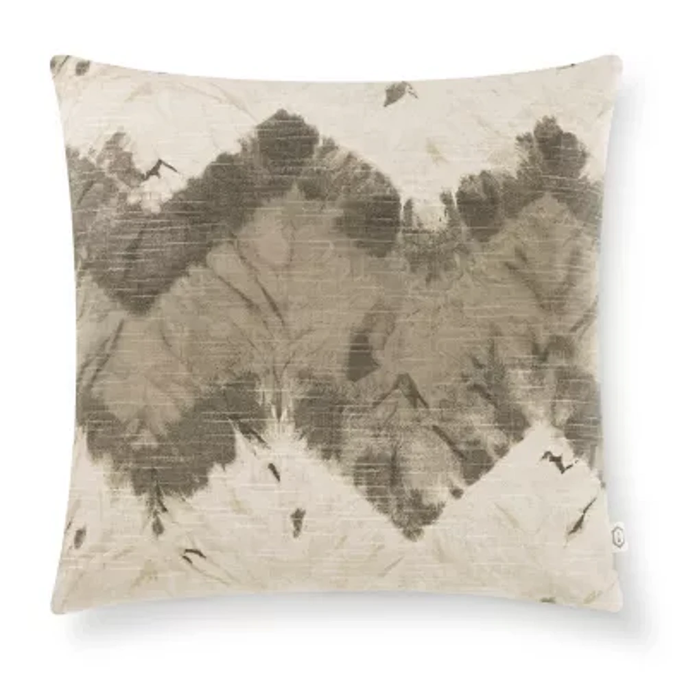 Indigo Road by Egypt Sherrod Kanoko Shibori Chevron 100% Cotton Square Throw Pillow