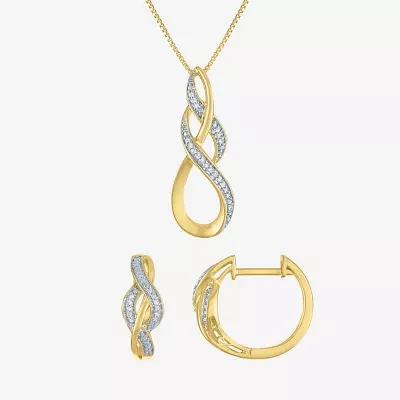 Womens 2-pc. Diamond 14K Gold over SIlver Jewelry Set