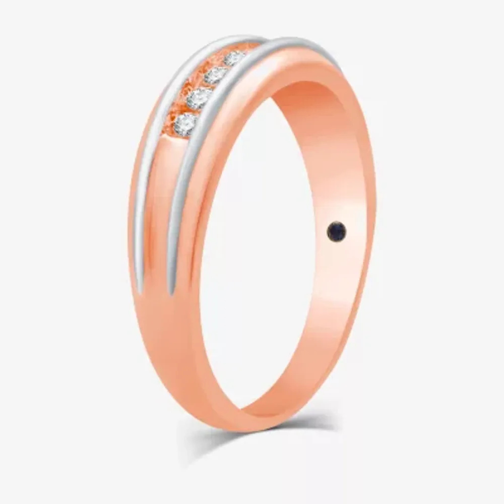 I Said Yes (H-I / I1) Mens 1/4 CT. T.W. Lab Grown White Diamond 14K Two Tone Gold Over Silver Wedding Band