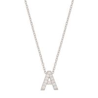 Initial Womens 1/8 CT. T.W. White Cubic Zirconia Sterling Silver 18 Inch Pendant Necklace