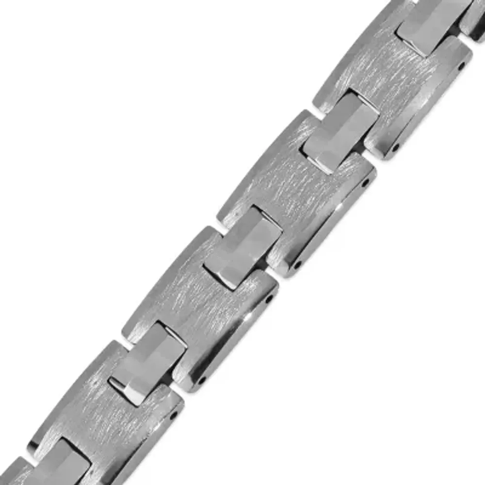 Mens Tungsten Solid 8 1/2 Inch Link Bracelet