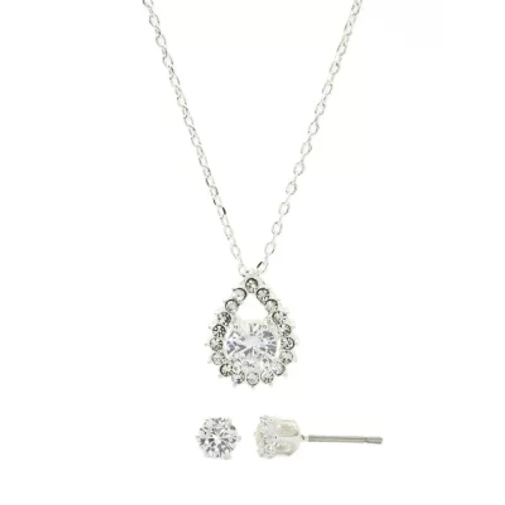 Sparkle Allure Womens 1 7/8 CT. T.W. Pure Silver Over Brass 2-pc. Jewelry Set