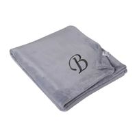 Swift Home Ultra Soft Embroidered Monogram Blanket 50"X60" Washable Midweight Throw