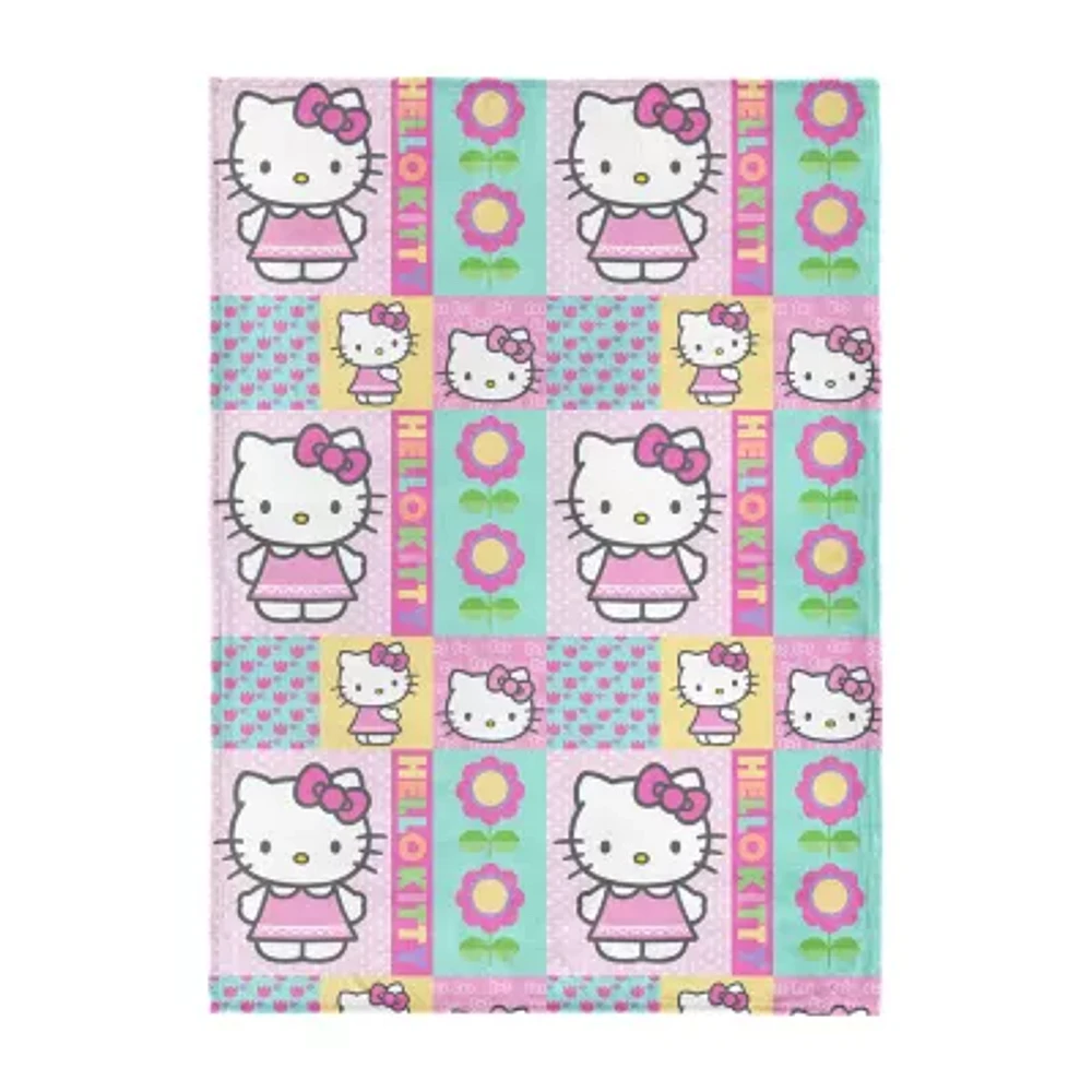 Northwest Hello Kitty Spring Patchwork 50x70 Hello Kitty Lightweight Throw