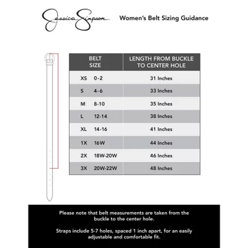 JS Jessica Simpson 1" Western 3 Piece Pack Womens Belt