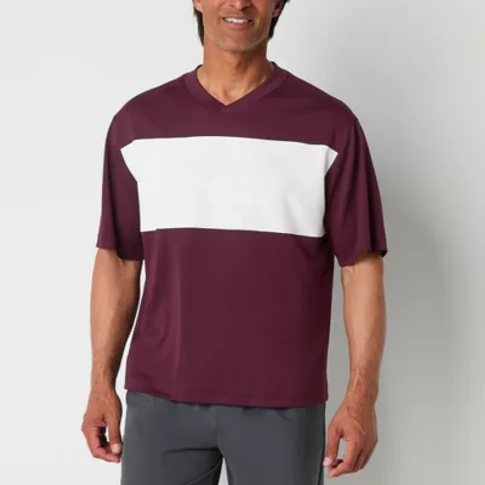 Xersion Mesh Mens V Neck Short Sleeve Quick Dry Active T-Shirt