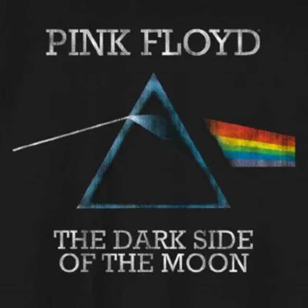 Novelty Mens Crew Neck Short Sleeve Relaxed Fit Pink Floyd Graphic T-Shirt