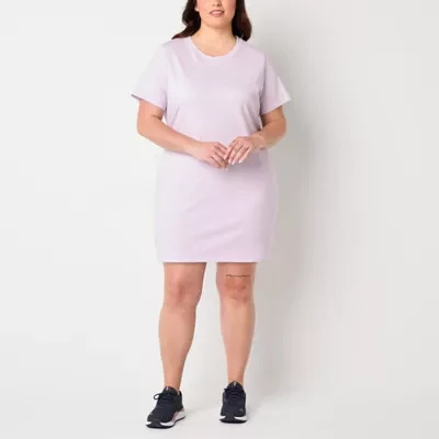 PUMA Womens Short Sleeve T-Shirt Dress Plus