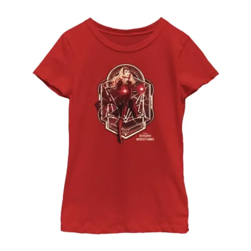Little & Big Kid Girls Crew Neck Short Sleeve Slim Fit Doctor Strange Marvel Graphic T-Shirt