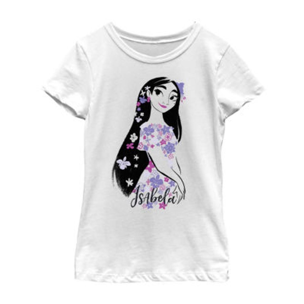 Disney Encanto Little & Big Kid Girls Crew Neck Short Sleeve Slim Fit Graphic T-Shirt