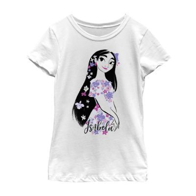 Disney Encanto Little & Big Kid Girls Crew Neck Short Sleeve Slim Fit Graphic T-Shirt