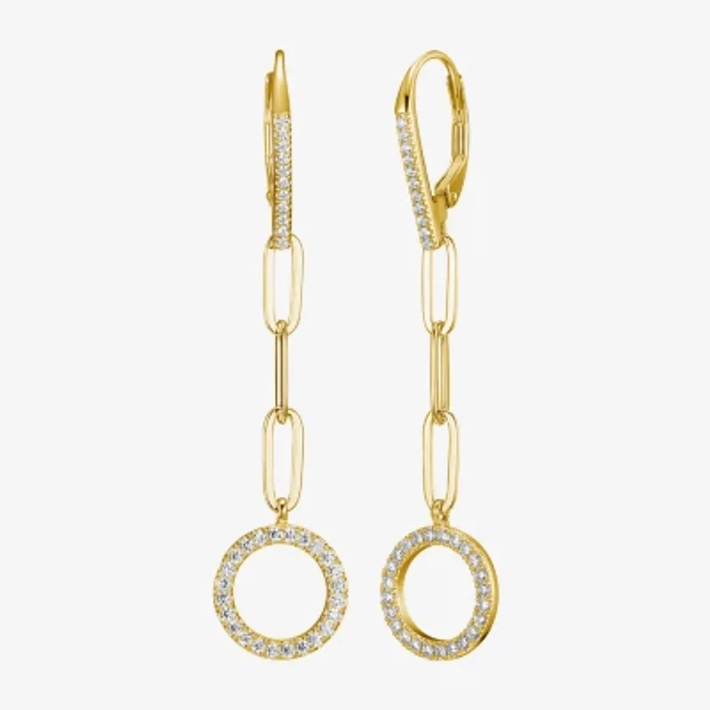 Paris 1901 By Charles Garnier Womens Cubic Zirconia 18K Gold Over Silver Drop Earrings