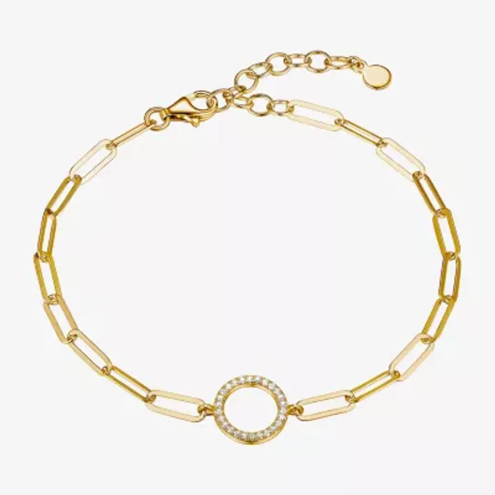 Paris 1901 By Charles Garnier Womens 18K Gold Over Silver Solid Inch Link Bracelet