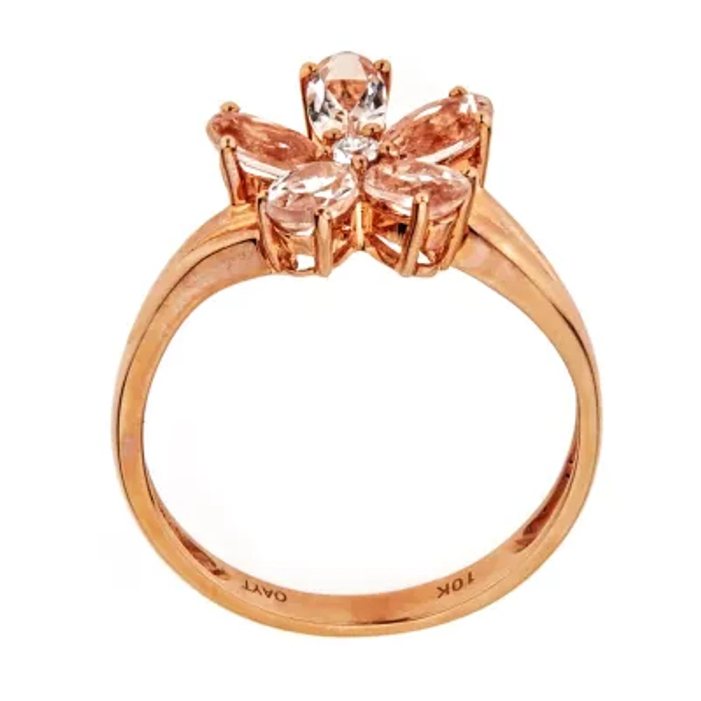 LIMITED QUANTITIES Morganite 10K Rose Gold Flower Ring
