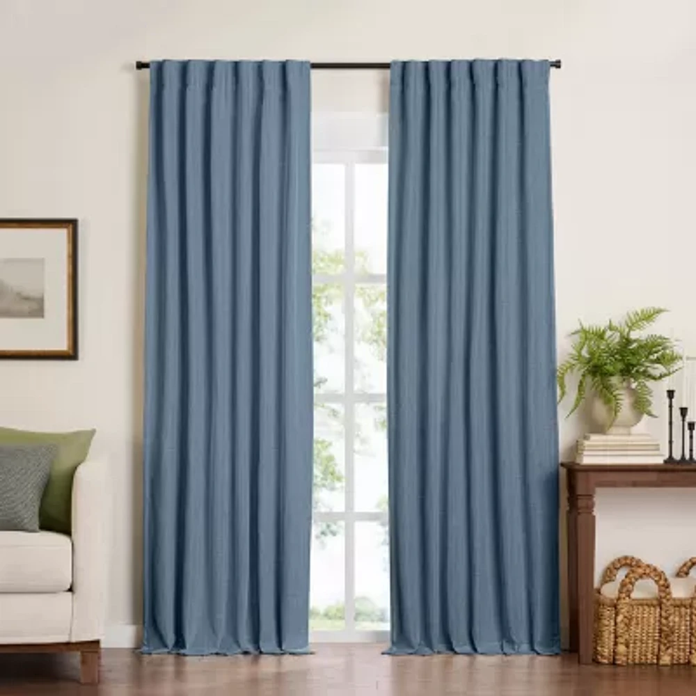 Elrene Home Fashions Harrow Rod Pocket Back Tab Blackout Single Curtain Panel