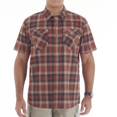 Smiths Workwear Mens Stretch Fabric Short Sleeve Regular Fit Button-Down Shirt